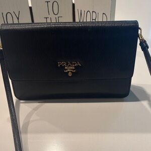 Prada Black Leather Shoulder Bag